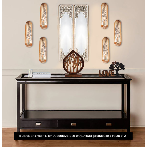 Dakota Fields 2 Piece Metal Wall Tealight Holder Set Wayfair